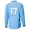 Maglia da Calcio a Maniche Lunghe Manchester City De Bruyne 17 Casa 2024-25 per Uomo